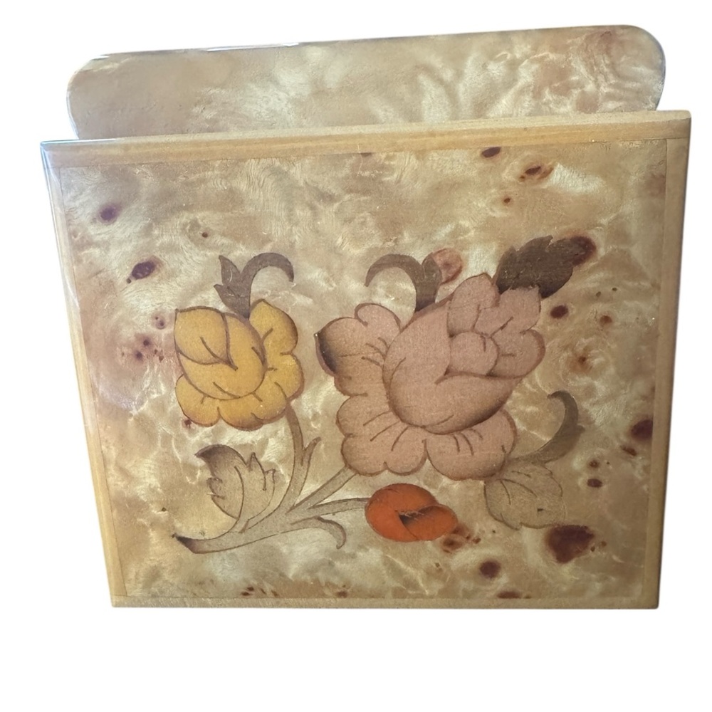 VTG Collectible Music Box Reuge Swiss World Leader Burl Wood Inlay Italy Gift